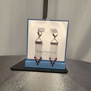 Touchstone Crystal by Swarovski Fringe Benefits Earrings in red.
